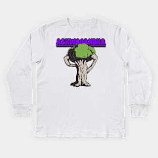 ASHWAGANDA - fitness supplement graphic Kids Long Sleeve T-Shirt